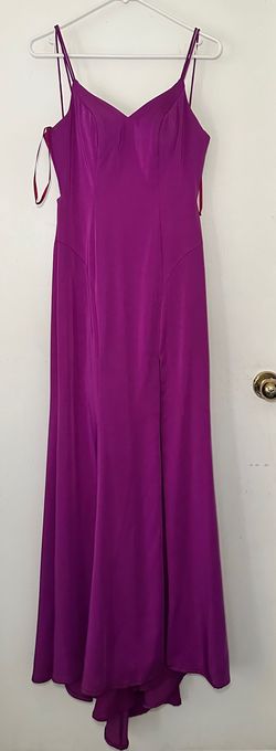 Madison James Purple Size 0 Floor Length Prom Side slit Dress on Queenly