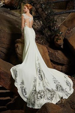 Style CW2302 Classic Cocomelody Multicolor Size 12 Pageant Silk Ivory Embroidery Mermaid Dress on Queenly
