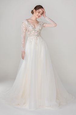 Style CW2535 LB Studio (Cocomelody) White Size 22 Floor Length Tulle Tall Height A-line Dress on Queenly