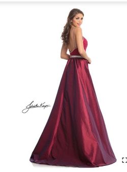 Johnathan Kayne Red Size 8 Floor Length Jersey Pageant Train Dress on Queenly