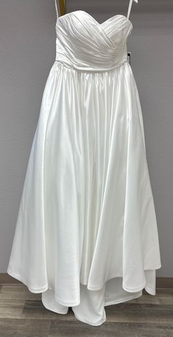 Style B14TB0040 Cocomelody White Size 18 Floor Length 50 Off Military Satin A-line Dress on Queenly