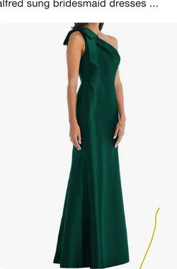 Alfred Sung Green Size 20 Floor Length Never Worn Mermaid Dress on Queenly