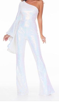 Style 11047 Ashley Lauren White Size 12 Prom Pageant Bachelorette Jumpsuit Dress on Queenly