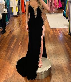 Sherri Hill Black Size 6 Pageant Floor Length Prom Side slit Dress on Queenly