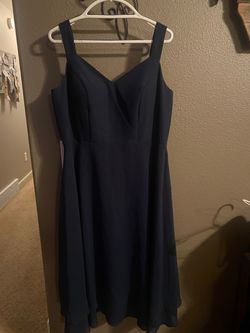JJs House Blue Size 16 Plus Size Prom Cocktail Dress on Queenly