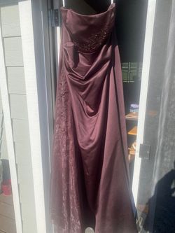 David's Bridal Brown Size 14 Strapless Plus Size Bridesmaid 70 Off Straight Dress on Queenly