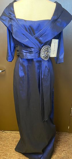 Cameron Blake Royal Blue Size 14 Sleeves Military Floor Length A-line Dress on Queenly