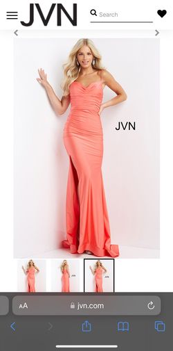 JVN by Jovani Orange Size 0 Side slit Dress on Queenly