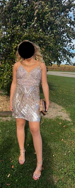 Sherri Hill Rose Gold Size 8 Cocktail Dress on Queenly