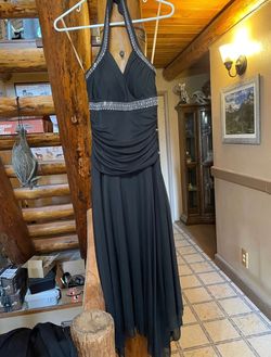 Trixxi Black Size 4 Military Tulle Prom Floor Length Straight Dress on Queenly
