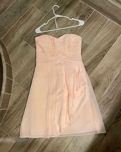 David's Bridal Pink Size 4 Mini Strapless Cocktail Dress on Queenly