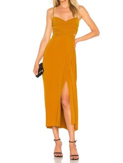 Style 1-1424284240-649 A.L.C. Yellow Size 2 Sorority Rush Tall Height Side slit Dress on Queenly