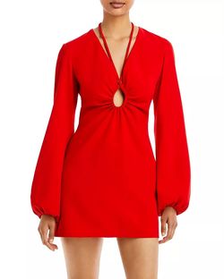Style 1-1837155403-649 A.L.C. Red Size 2 Jersey Nightclub Long Sleeve Cocktail Dress on Queenly