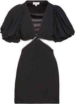 Style 1-2485570689-649 A.L.C. Black Size 2 Mini Sleeves Cut Out Cocktail Dress on Queenly