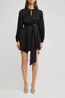 Style 1-2276150757-3655 ACLER Black Size 4 Nightclub Sleeves Cocktail Dress on Queenly