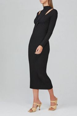 Style 1-3163247454-3709 ACLER Black Size 8 Cut Out High Neck Tall Height Cocktail Dress on Queenly