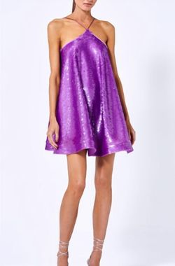 Style 1-3758231138-2901 ALEXIS Purple Size 8 Violet Mini Summer Sequined Cocktail Dress on Queenly