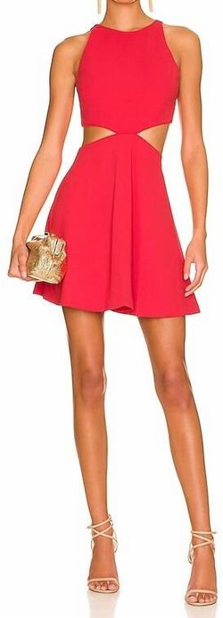 Style 1-1441014666-98 alice + olivia Red Size 10 Cut Out Polyester Homecoming Mini Cocktail Dress on Queenly