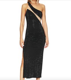 Style 1-3053473636-649 alice + olivia Black Size 2 Sequined Free Shipping Cocktail Dress on Queenly