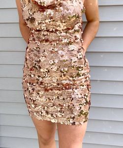 Style 1-2474497086-3236 Alythea Rose Gold Size 4 Mini Free Shipping Sorority Rush Cocktail Dress on Queenly
