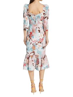 Style 1-3684362913-2168 Cara Cara Multicolor Size 8 Square Neck Floral Cocktail Dress on Queenly