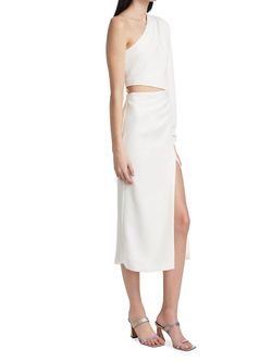 Style 1-1192239170-1498 cinq a sept White Size 4 Ivory Homecoming Jersey Cocktail Dress on Queenly