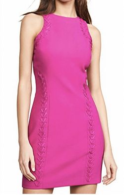 Style 1-2852317442-1901 cinq a sept Pink Size 6 Summer Spandex Interview Straight Cocktail Dress on Queenly