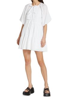 Style 1-3529789593-1901 cinq a sept White Size 6 Flare Sleeves Cocktail Dress on Queenly