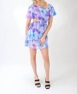 Style 1-2194816931-3236 dee elly Blue Size 4 Free Shipping Mini Floral Cocktail Dress on Queenly