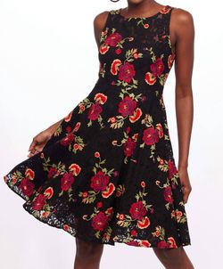 Style 1-1947745337-1498 EVA FRANCO Multicolor Size 4 Casual Flare Floral Appearance Cocktail Dress on Queenly