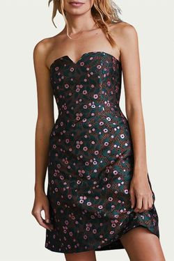 Style 1-4186996255-3612 EVA FRANCO Multicolor Size 10 Sorority Formal Floral Spandex Cocktail Dress on Queenly
