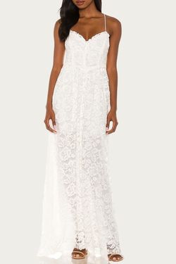 Style 1-1257621206-3236 for Love & Lemons White Size 4 Free Shipping Floor Length Straight Dress on Queenly