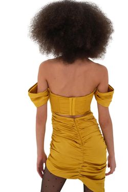 Style 1-3625019217-3855 for Love & Lemons Yellow Size 0 Tall Height Corset Cocktail Dress on Queenly