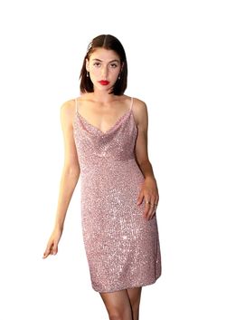 Style 1-2871193737-3011 GREYLIN Pink Size 8 Summer Sorority Rush Sequined Cocktail Dress on Queenly