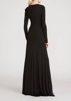 Style 1-3228186113-649 HALSTON HERITAGE Black Tie Size 2 Floor Length Straight Dress on Queenly