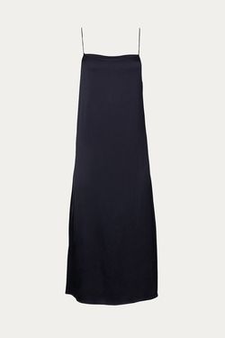 Style 1-191188414-3855 HUMANOID Blue Size 0 Satin Navy Cocktail Dress on Queenly