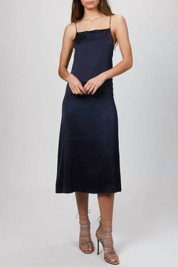 Style 1-191188414-3855 HUMANOID Blue Size 0 Satin Navy Cocktail Dress on Queenly