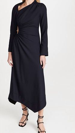 Style 1-1383426241-1498 JONATHAN SIMKHAI Black Size 4 Jersey Long Sleeve Floor Length Straight Dress on Queenly