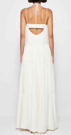 Style 1-1877985318-2901 JONATHAN SIMKHAI White Size 8 Tall Height Polyester Floor Length Straight Dress on Queenly