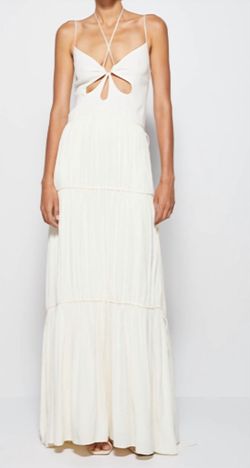 Style 1-1877985318-2901 JONATHAN SIMKHAI White Size 8 Tall Height Polyester Floor Length Straight Dress on Queenly