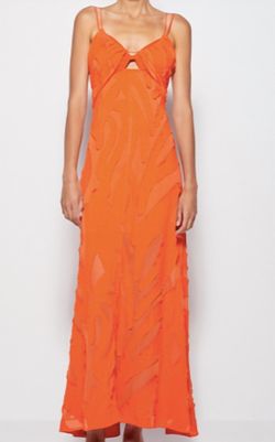 Style 1-3081504216-649 JONATHAN SIMKHAI Orange Size 2 Free Shipping Pageant V Neck Straight Dress on Queenly
