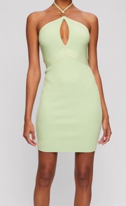 Style 1-3934647633-3236 JONATHAN SIMKHAI Green Size 4 Free Shipping Tall Height Mini Halter Cocktail Dress on Queenly