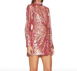 Style 1-903809913-649 JONATHAN SIMKHAI Pink Size 2 Shiny Mini Cocktail Dress on Queenly