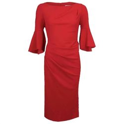 Style 1-658982097-238 Joseph Ribkoff Red Size 12 Semi-formal Casual Wedding Guest Sleeves Cocktail Dress on Queenly