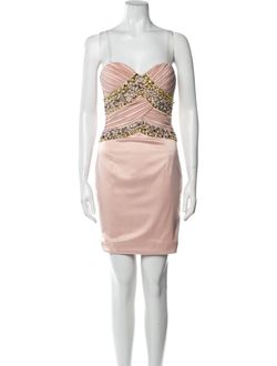 Style 1-3772119778-1498 Julian Joyce Pink Size 4 Sorority Mini Sequined Cocktail Dress on Queenly