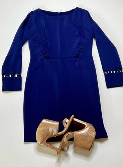 Style 1-1169479590-2791 Karlie Blue Size 12 Free Shipping Casual Long Sleeve Cocktail Dress on Queenly