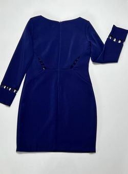 Style 1-1169479590-3011 Karlie Blue Size 8 Long Sleeve Tall Height Cocktail Dress on Queenly