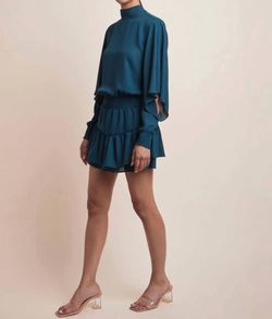 Style 1-109190322-3471 krisa Blue Size 4 Summer Long Sleeve Casual Tall Height Cocktail Dress on Queenly