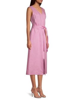 Style 1-3072525420-2901 Lafayette 148 Pink Size 8 Pockets Semi-formal Tall Height V Neck Cocktail Dress on Queenly