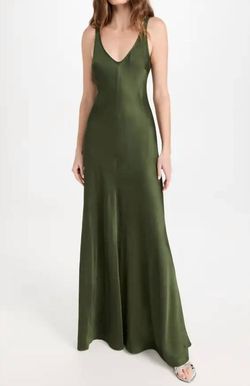 Style 1-50197341-649 L'Agence Green Size 2 1-50197341-649 Free Shipping Military Floor Length A-line Dress on Queenly